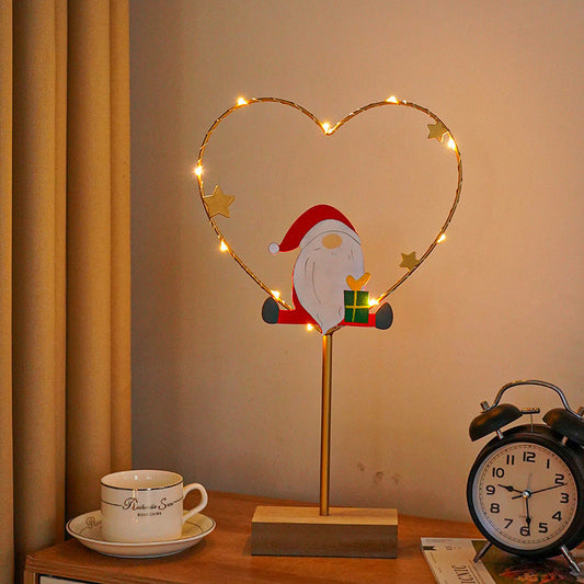 HKM-938515 Wrought Iron Decorative LED Lamp - Warm Light Christmas Ornaments in Various Designs