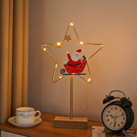HKM-938515 Wrought Iron Decorative LED Lamp - Warm Light Christmas Ornaments in Various Designs