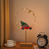 HKM-938515 Wrought Iron Decorative LED Lamp - Warm Light Christmas Ornaments in Various Designs