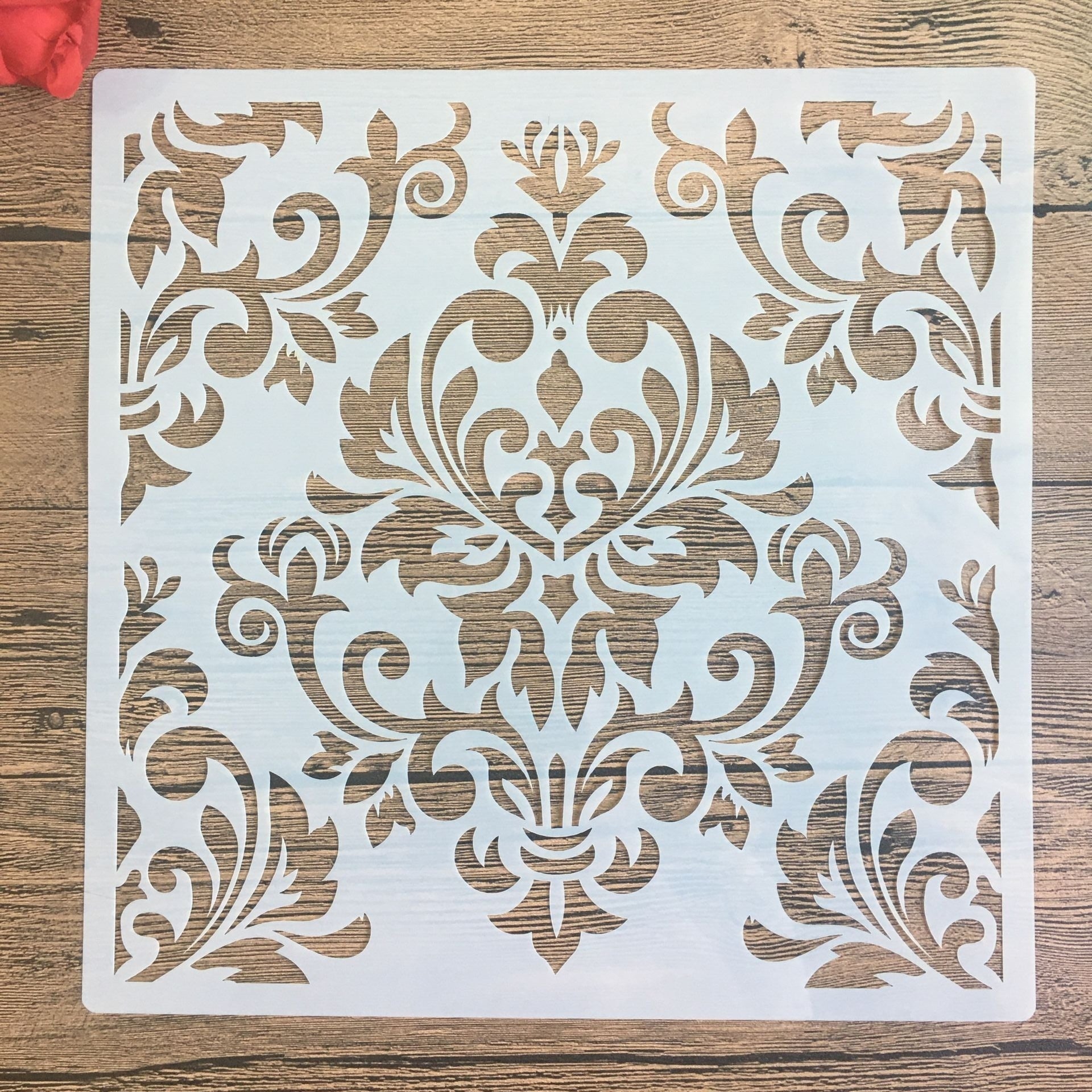 HKM-938643 Polygonal Painting Template for Wall Art - 30x30cm PET Stencils for Cake, Jewel, and Clay Decoration