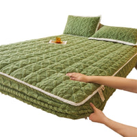 HKM-938707 Thermal Corn Velvet Quilt Fitted Sheet with Pillowcases - Available in Multiple Sizes