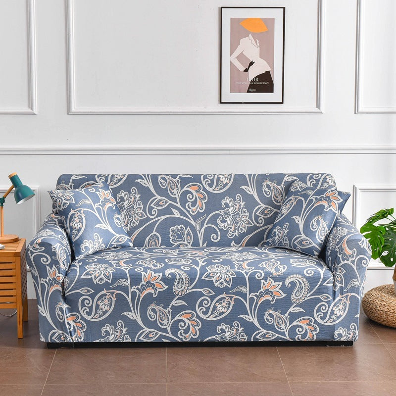 HKM-938771 All-Inclusive Stretch Sofa Cover with Plant and Flower Pattern