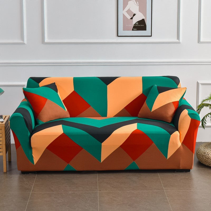 HKM-938771 All-Inclusive Stretch Sofa Cover with Plant and Flower Pattern