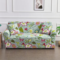 HKM-938771 All-Inclusive Stretch Sofa Cover with Plant and Flower Pattern