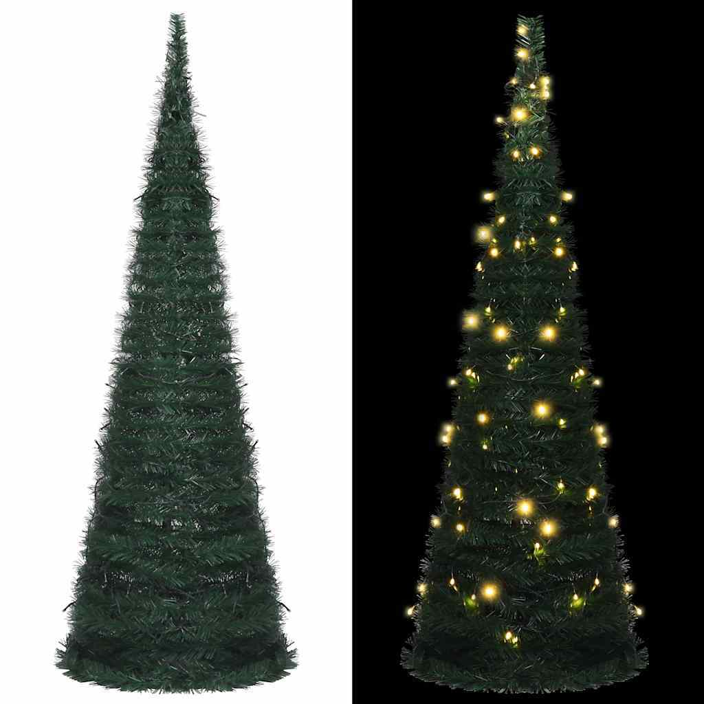 HKM-938835 Artificial Christmas Tree with Warm White Lights - 150 cm, USB-Powered, Reusable Décor