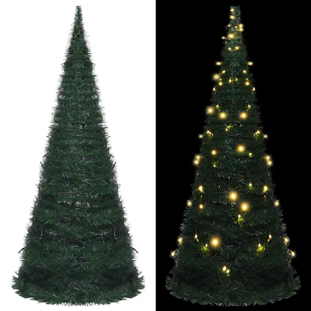 HKM-938835 Artificial Christmas Tree with Warm White Lights - 150 cm, USB-Powered, Reusable Décor