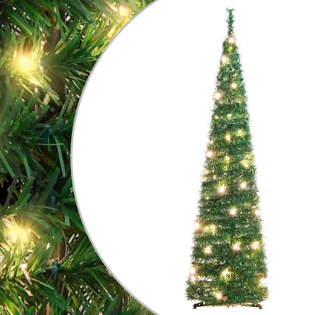 HKM-938835 Artificial Christmas Tree with Warm White Lights - 150 cm, USB-Powered, Reusable Décor