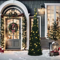 HKM-938835 Artificial Christmas Tree with Warm White Lights - 150 cm, USB-Powered, Reusable Décor