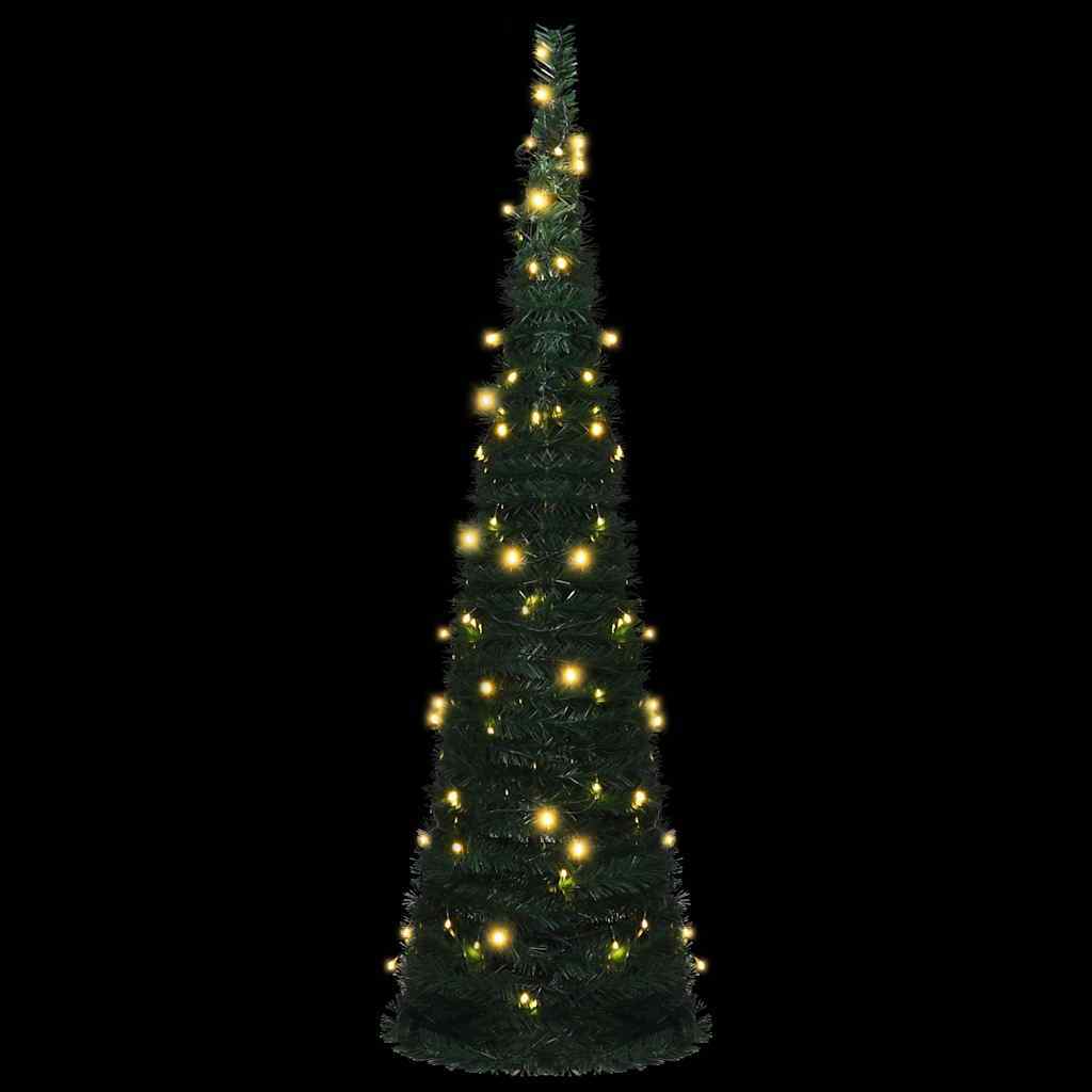 HKM-938835 Artificial Christmas Tree with Warm White Lights - 150 cm, USB-Powered, Reusable Décor