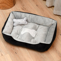 HKM-938899 Cozy Four-Level Cat Litter Bed in Black and Gray or Red and Black with Bone Design