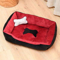 HKM-938899 Cozy Four-Level Cat Litter Bed in Black and Gray or Red and Black with Bone Design
