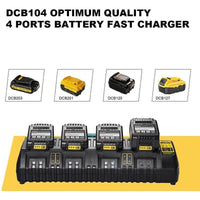 HKM-938899 DCB104 Compatible Fast Charger for Electric Tools - 14.4V-18V, Four-Port, 12A Output with Built-in Protection