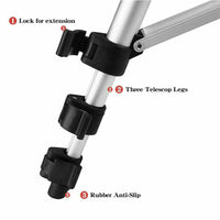 HKM-939091 Portable Aluminum Tripod Stand with Universal Smartphone Holder and 360-Degree Swivel Head, Ideal for Live Streaming and Photography