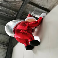 HKM-939155 Inflatable Santa Claus Climbing Wall Decoration - Sizes 2M to 5M with Fan