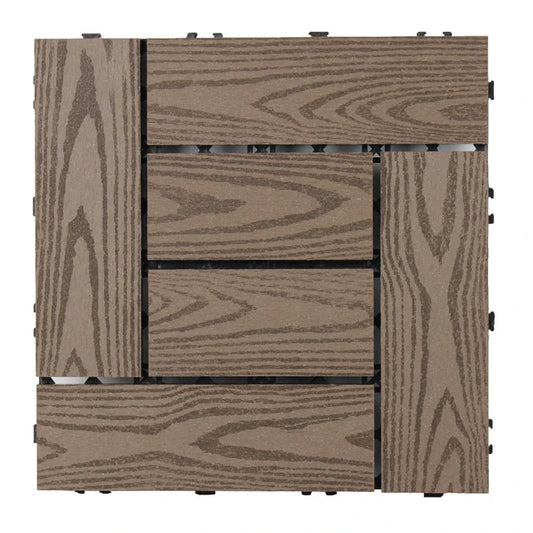KTX-939219 DIY Interlocking WPC Decking Tiles for Garden and Outdoor Flooring