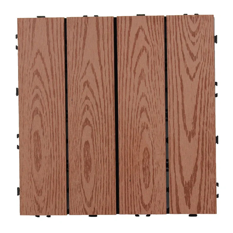 KTX-939219 DIY Interlocking WPC Decking Tiles for Garden and Outdoor Flooring