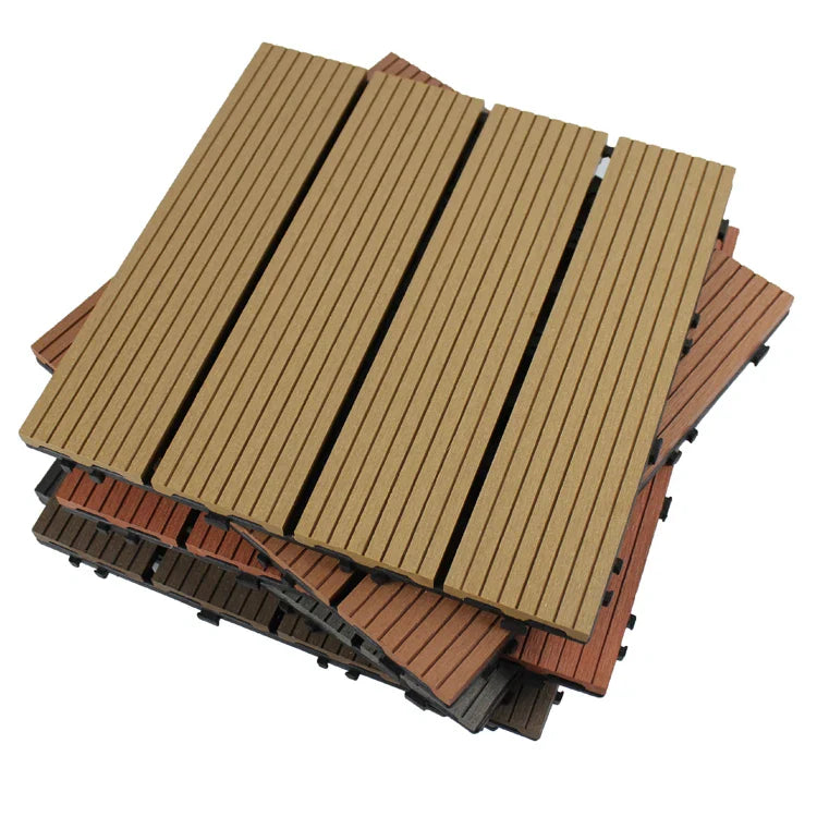 KTX-939219 DIY Interlocking WPC Decking Tiles for Garden and Outdoor Flooring
