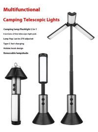 HKM-939219 Rechargeable Multifunctional Camping Lantern with 54 LEDs, Telescopic Pole, and Adjustable Brightness