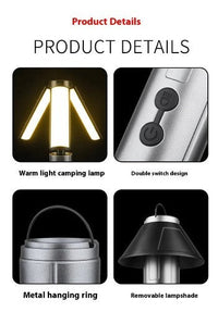HKM-939219 Rechargeable Multifunctional Camping Lantern with 54 LEDs, Telescopic Pole, and Adjustable Brightness