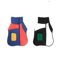 HKM-939347 Warm Thickened Winter Coat for Dogs - Available in Blue & Red or Black & White, Sizes S-XXL