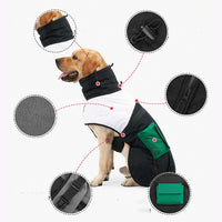 HKM-939347 Warm Thickened Winter Coat for Dogs - Available in Blue & Red or Black & White, Sizes S-XXL