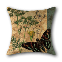 HKM-939411 Cotton Linen Cartoon Throw Pillow Cushion Cover for Sofa and Office Decor