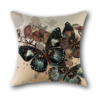 HKM-939411 Cotton Linen Cartoon Throw Pillow Cushion Cover for Sofa and Office Decor