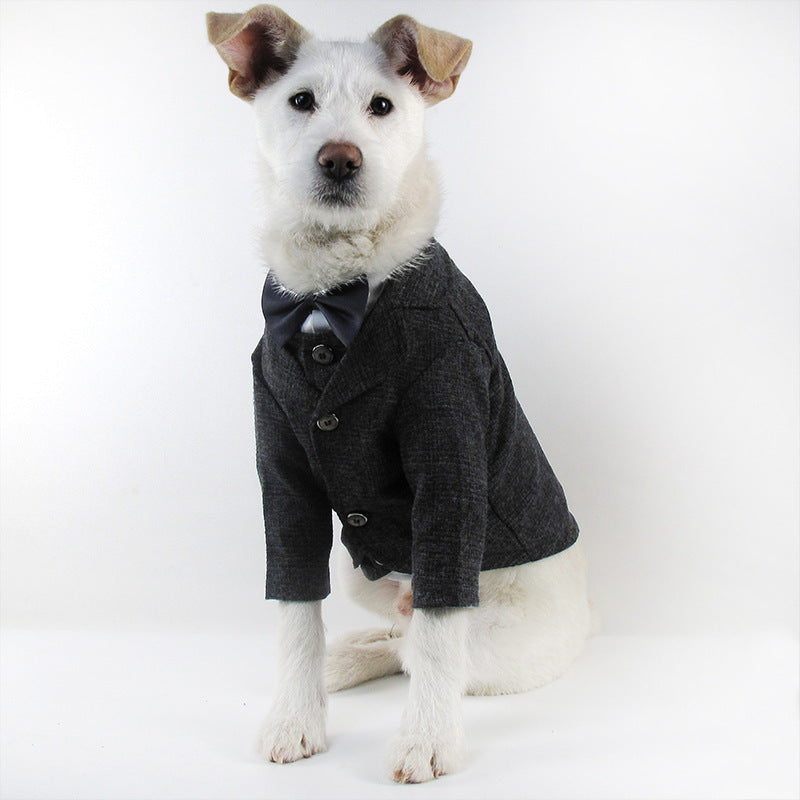 HKM-939475 Dog Wedding Dress Boutique - Elegant Suit and Vest for Pets