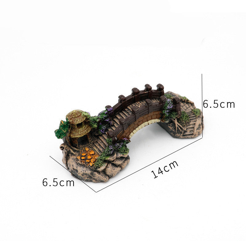 HKM-939539 Aquarium Landscape Bridge in Environmentally Friendly Resin - Multiple Sizes Available