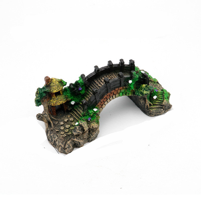 HKM-939539 Aquarium Landscape Bridge in Environmentally Friendly Resin - Multiple Sizes Available