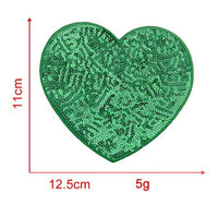 HKM-939539 Sequin Heart Embroidery Patch with Hot Melt Adhesive for DIY Decorations