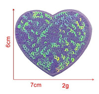 HKM-939539 Sequin Heart Embroidery Patch with Hot Melt Adhesive for DIY Decorations