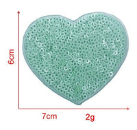 HKM-939539 Sequin Heart Embroidery Patch with Hot Melt Adhesive for DIY Decorations