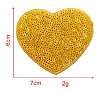 HKM-939539 Sequin Heart Embroidery Patch with Hot Melt Adhesive for DIY Decorations