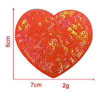 HKM-939539 Sequin Heart Embroidery Patch with Hot Melt Adhesive for DIY Decorations