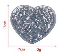 HKM-939539 Sequin Heart Embroidery Patch with Hot Melt Adhesive for DIY Decorations