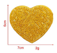 HKM-939539 Sequin Heart Embroidery Patch with Hot Melt Adhesive for DIY Decorations