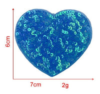 HKM-939539 Sequin Heart Embroidery Patch with Hot Melt Adhesive for DIY Decorations