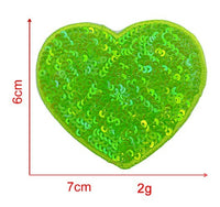 HKM-939539 Sequin Heart Embroidery Patch with Hot Melt Adhesive for DIY Decorations