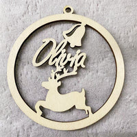HKM-939667 Hollow Wooden Christmas Tree Pendant - DIY Carving Decorative Ornament in Various Styles