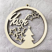 HKM-939667 Hollow Wooden Christmas Tree Pendant - DIY Carving Decorative Ornament in Various Styles