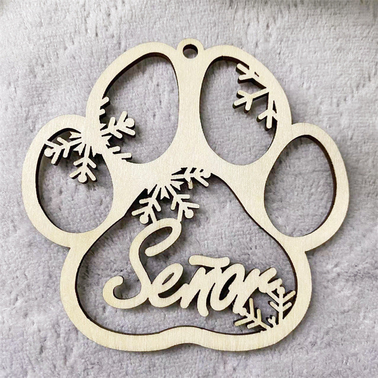 HKM-939667 Hollow Wooden Christmas Tree Pendant - DIY Carving Decorative Ornament in Various Styles
