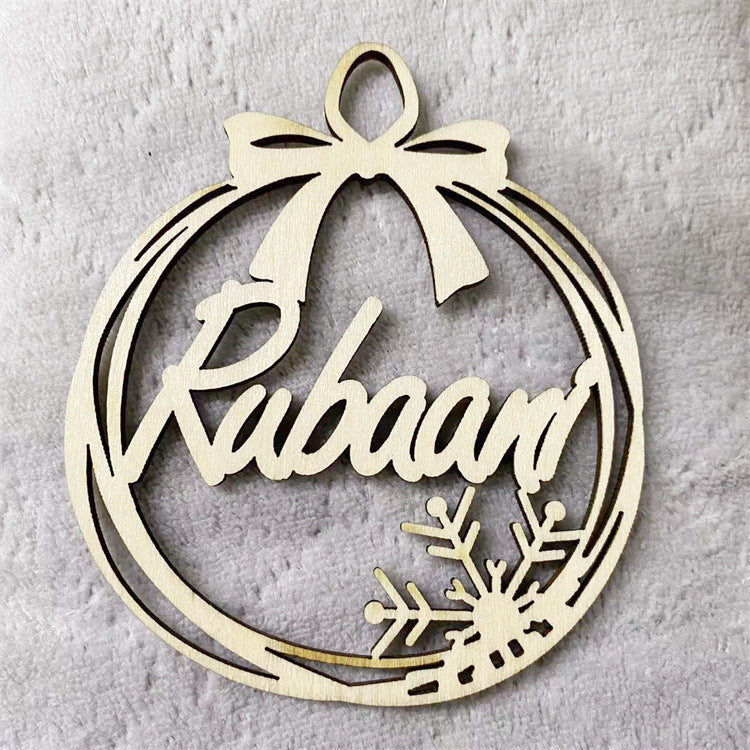 HKM-939667 Hollow Wooden Christmas Tree Pendant - DIY Carving Decorative Ornament in Various Styles