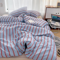 HKM-939667 Modern Minimalist Striped Duvet Cover Set - Three or Four Piece Options Available