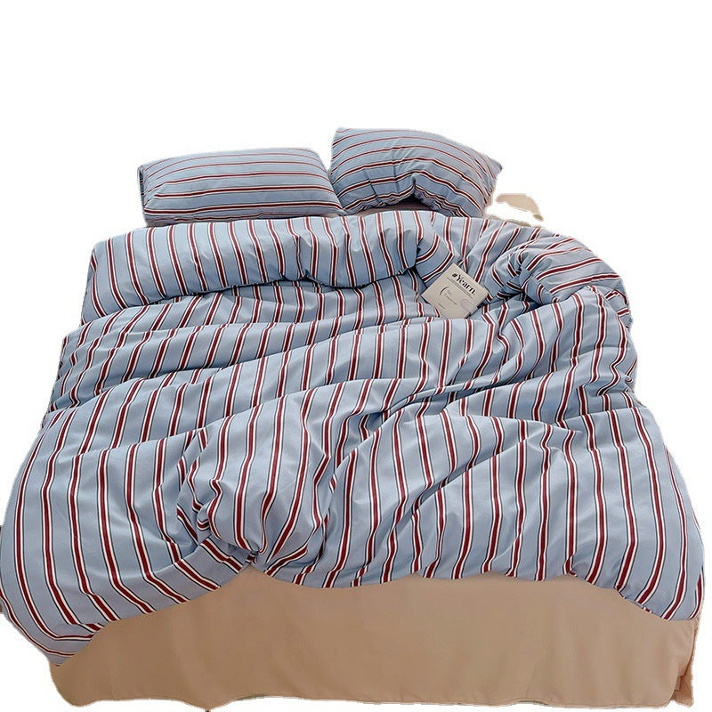 KTX-939667 Modern Minimalist Striped Duvet Cover Set - Three or Four Piece Options Available