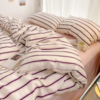 HKM-939667 Modern Minimalist Striped Duvet Cover Set - Three or Four Piece Options Available