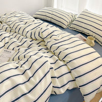 HKM-939667 Modern Minimalist Striped Duvet Cover Set - Three or Four Piece Options Available