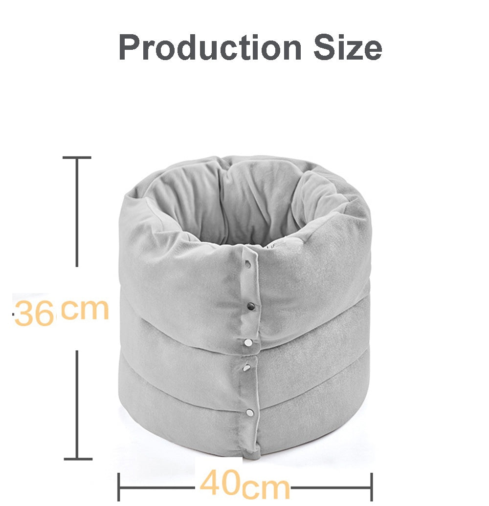 HKM-939667 Multifunctional Cylindrical Cat Bed with Soft Plush Interior and Removable Cover