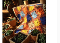 HKM-939795 Hand-Crocheted Geometric Wool Blanket Cushion Cover - Rustic Tapestry Design, 48cm Size