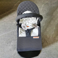 HKM-939859 Light Gray and Dark Gray Baby Rocking Chair with Reinforced Metal Frame and Cotton Padding, 0-3 Years
